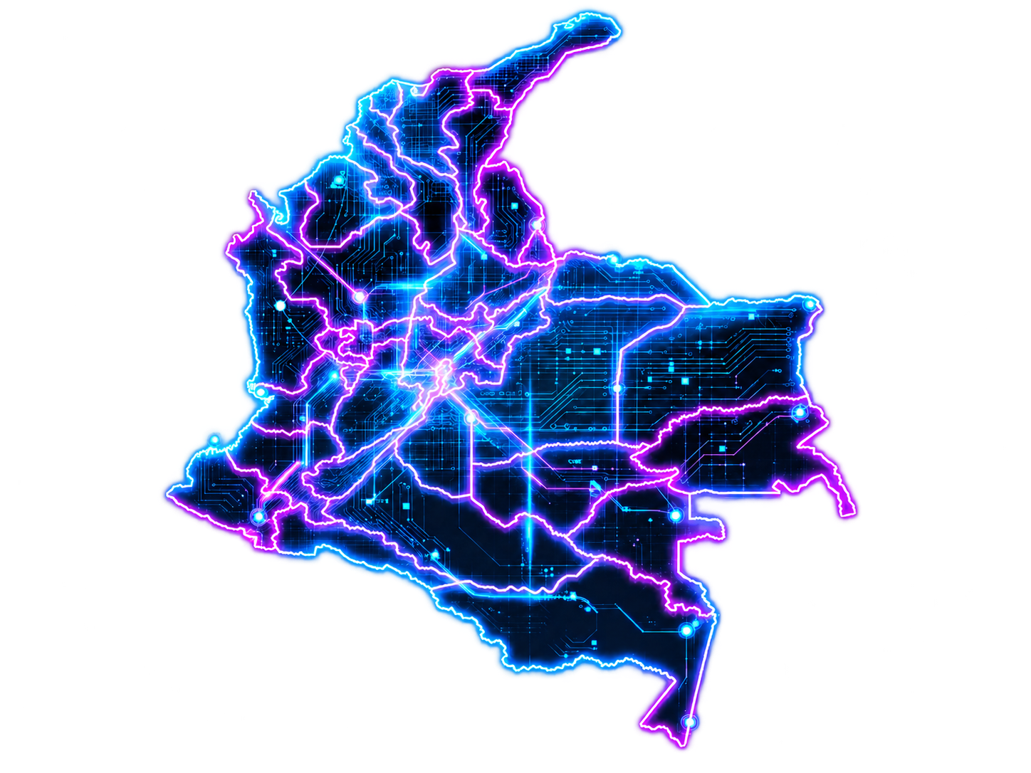 Mapa de Colombia con las ciudades donde opera Aldea Media